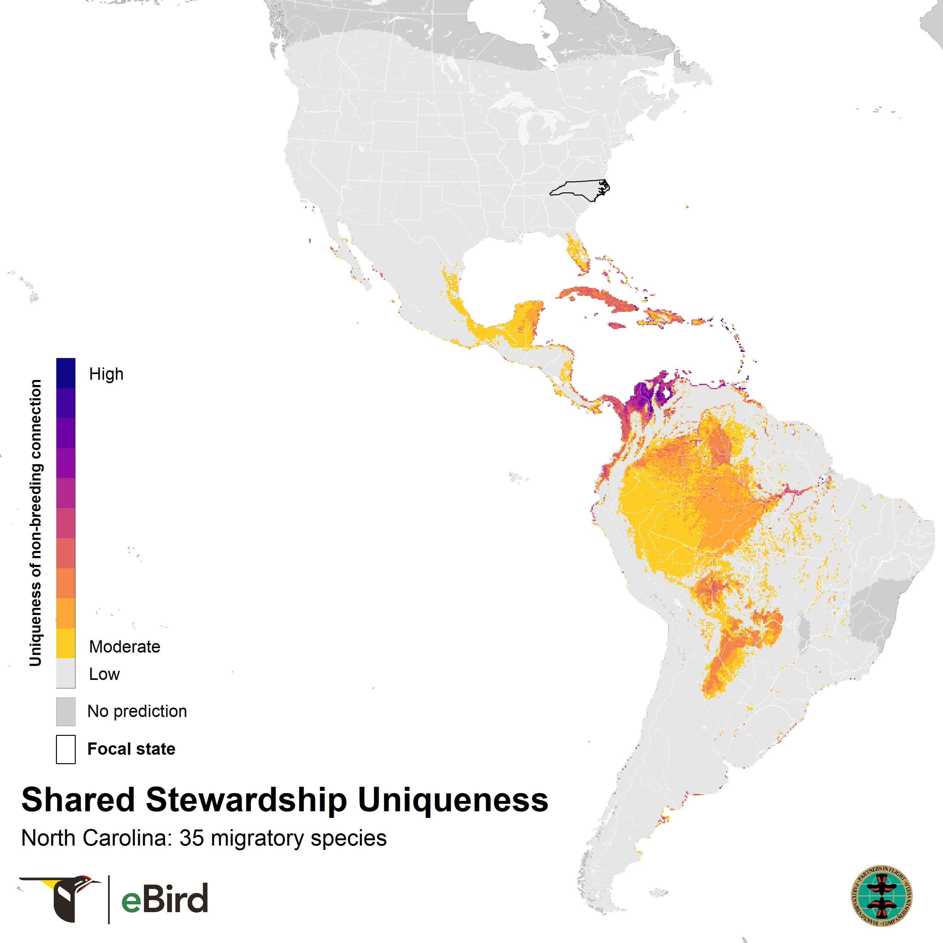 north carolina shared stewardship uniqueness map 2023